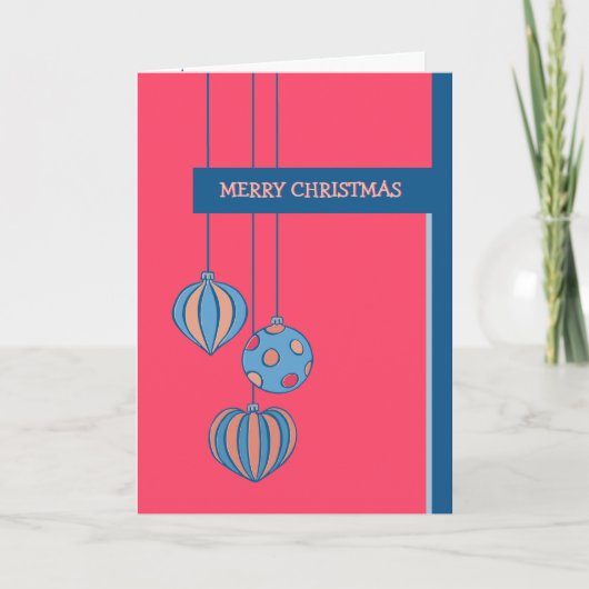 レトロクリスマスボールレッドカード シーズンカード (正面)