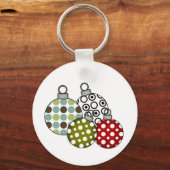 レトロクリスマスボールTシャツ&ギフト キーホルダー (正面)