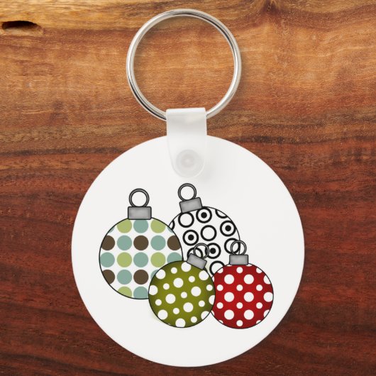 レトロクリスマスボールTシャツ&ギフト キーホルダー (正面)