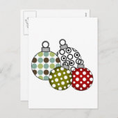 レトロクリスマスボールTシャツ&ギフト シーズンポストカード (正面/裏面)