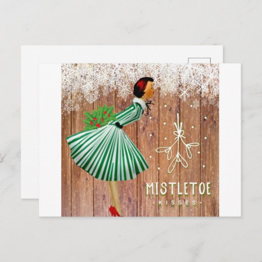 レトロクリスマスミスタントーキスホリデーポストカード シーズンポストカード (正面/裏面)