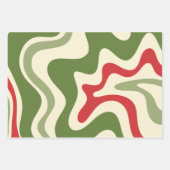 レトロクリスマスミックスアンドマッチパターン ラッピングペーパーシート (正面3)