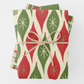 レトロクリスマスミックスアンドマッチパターン ラッピングペーパーシート (インサイチュ)
