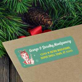 レトロクリスマスミッドセンチュリーモダンマントナディアハット ラベル