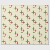 レトロクリスマスミッドセンチュリー原子モダン星 ラッピングペーパー (フラット)