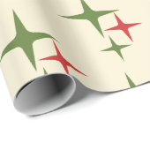 レトロクリスマスミッドセンチュリー原子モダン星 ラッピングペーパー (ロールコーナー)