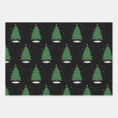 レトロクリスマスメリークリスマスツリーライト ラッピングペーパーシート (正面)