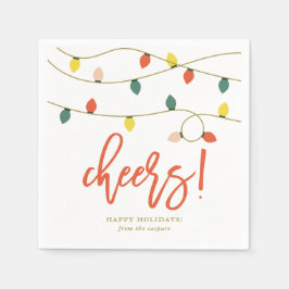 レトロクリスマスライツホリデイ スタンダードカクテルナプキン