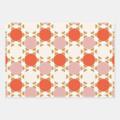 レトロクリスマスライトツリーオーナメントホリデイ ラッピングペーパーシート (正面3)