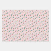 レトロクリスマスラッピング紙フラットシートセット3 ラッピングペーパーシート (正面2)