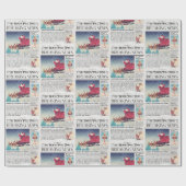 レトロクリスマスラッピング紙新聞ラップ ラッピングペーパー (フラット)