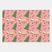 レトロクリスマスラッピング紙 ラッピングペーパーシート (正面)