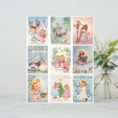 レトロクリスマスラベルクリップアートシート (スタンド正面)