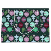 レトロクリスマスリロードクール – パステルズオンパイン ラージペーパーバッグ (正面)