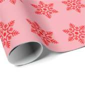 レトロクリスマスレッドスノーフレークヴィンテージ ラッピングペーパー (ロールコーナー)