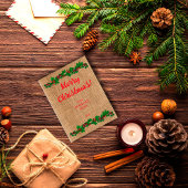 レトロクリスマスレッドタイポグラフィのラップポストカード ポストカード