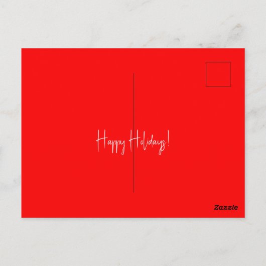 レトロクリスマスレッドタイポグラフィのラップポストカード ポストカード (裏面)