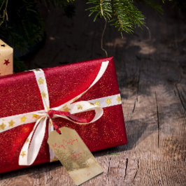 レトロクリスマスレッドタイポグラフィギフトラベル ギフトタグ