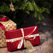 レトロクリスマスレッドタイポグラフィギフトラベル ギフトタグ