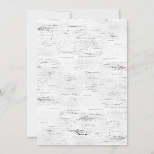 レトロクリスマスレッドトラック素朴樺の木バーク写真 シーズンカード (裏面)