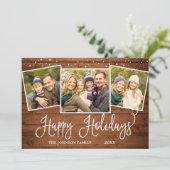 レトロクリスマスレッドトラック素朴3 PHOTO Greeting シーズンカード (スタンド正面)