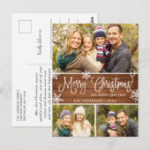 レトロクリスマスレッドトラック素朴3 PHOTO Greeting ポストカード (正面/裏面)