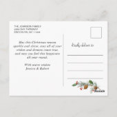 レトロクリスマスレッドトラック素朴3 PHOTO Greeting ポストカード (裏面)