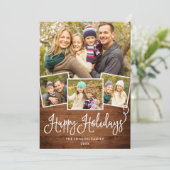 レトロクリスマスレッドトラック素朴4 PHOTO Greeting シーズンカード (スタンド正面)