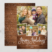 レトロクリスマスレッドトラック素朴4 PHOTO Greeting シーズンカード (正面/裏面)