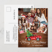 レトロクリスマスレッドトラック素朴4 PHOTO Greeting ポストカード (正面/裏面)