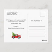 レトロクリスマスレッドトラック素朴4 PHOTO Greeting ポストカード (裏面)