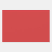 レトロクリスマスレッド無地のカラー ラッピングペーパーシート (正面3)