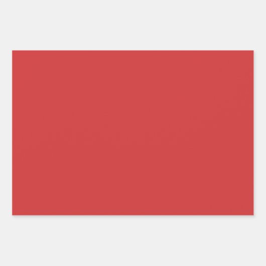 レトロクリスマスレッド無地のカラー ラッピングペーパーシート (正面2)