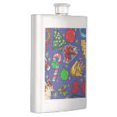 レトロクリスマスヴィンテージカラフルブルーレッドグリーン フラスク (右)