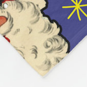 レトロクリスマスヴィンテージカラフルブルーレッドグリーン フリースブランケット (角)