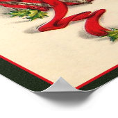 レトロクリスマスヴィンテージキットンクリスマス ポスター (角)