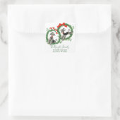 レトロクリスマスヴィンテージプードル差出人住所 スクエアシール (バッグ)