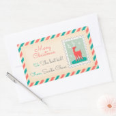 レトロクリスマス切手ラベル – Deer 長方形シール (封筒)