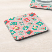 レトロクリスマス切手 コースター (左側)