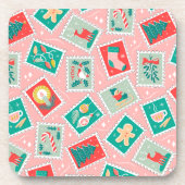 レトロクリスマス切手 コースター (正面)