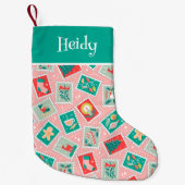 レトロクリスマス切手 スモールクリスマスストッキング (正面)