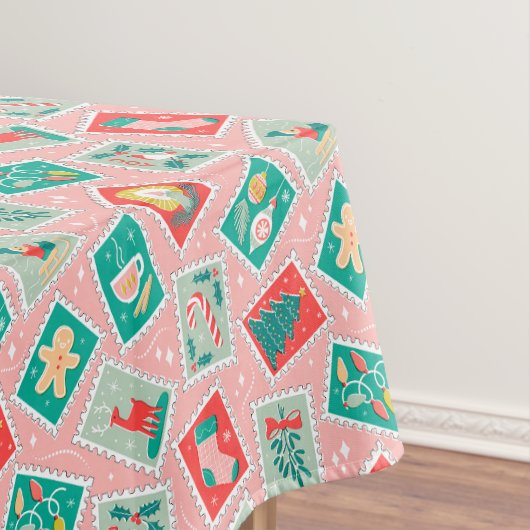 レトロクリスマス切手 テーブルクロス (インサイチュ)