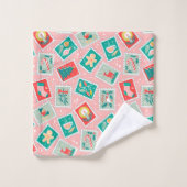 レトロクリスマス切手 バスタオルセット (ウォッシュタオル)