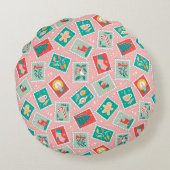 レトロクリスマス切手 ラウンドクッション (裏面)