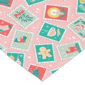 レトロクリスマス切手 ロングテーブルランナー (コーナー)