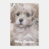 レトロクリスマス子犬 ポストイット (正面)