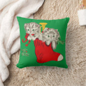 レトロクリスマス子猫 クッション (ブランケット)