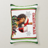レトロクリスマス応援ピンナップ アクセントクッション (正面(垂直))