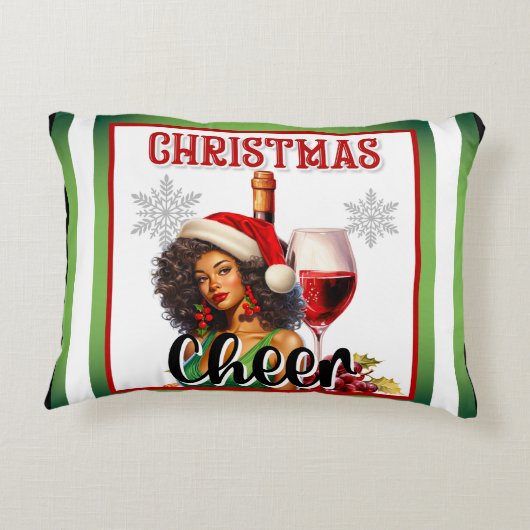 レトロクリスマス応援ピンナップ アクセントクッション (裏面)