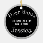 レトロクリスマス応援ピンナップ セラミックオーナメント (裏面)